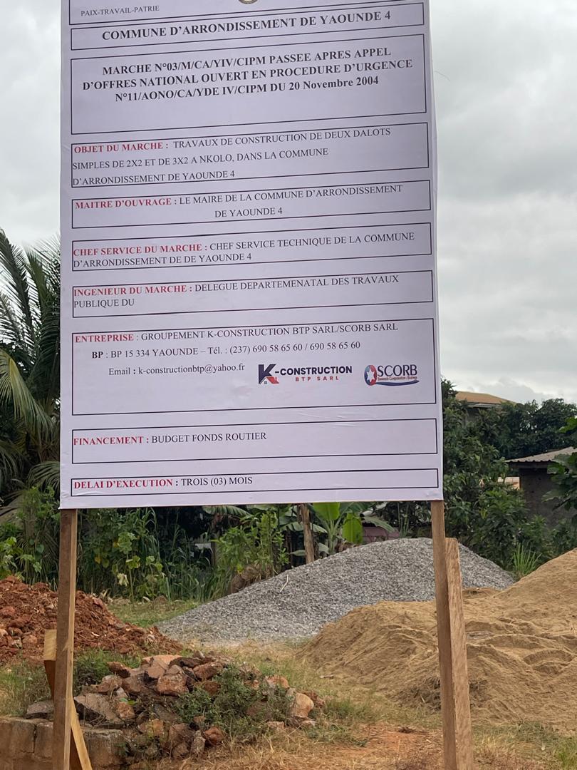Construction de dalots à Yaoundé 4, Nkolo — vue 2 — K-Construction, entreprise de génie civil et BTP au Cameroun